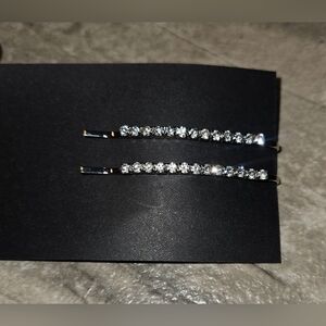 Pair Of Elegant Rhinestone Silver Hair Clips BNIB
